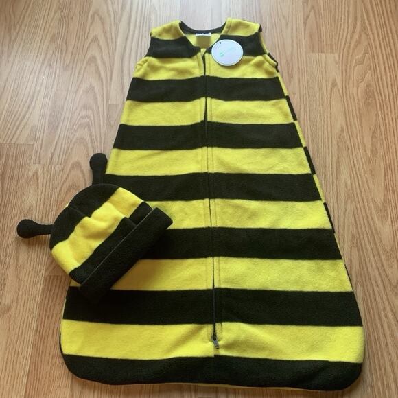 Cuddle Club Baby Fleece Sleep Sack Infant Wearable Blanket Bumble Bee Sz S 0-6M - Picture 1 of 6